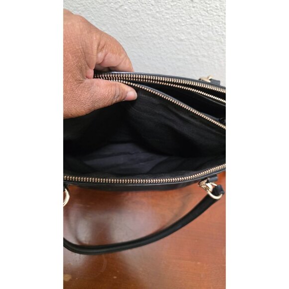 Coach Black Leather Tote Crossbody Shoulder Bag Dual Straps & Gold Hardware - Picture 6 of 11